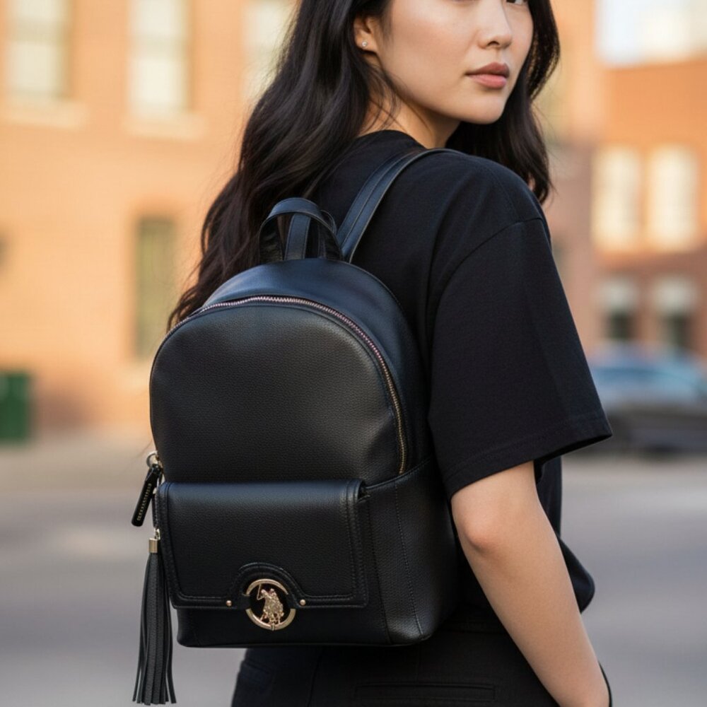 NEW U.S. Polo Assn. Black Backpack
